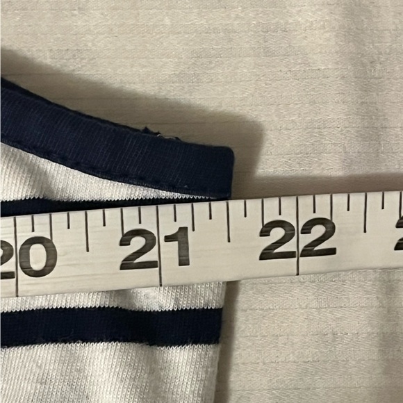 Lands' End Cotton Jersey Notch Neck in Navy & White Striped Sleeveless Dress, XL - Picture 8 of 9